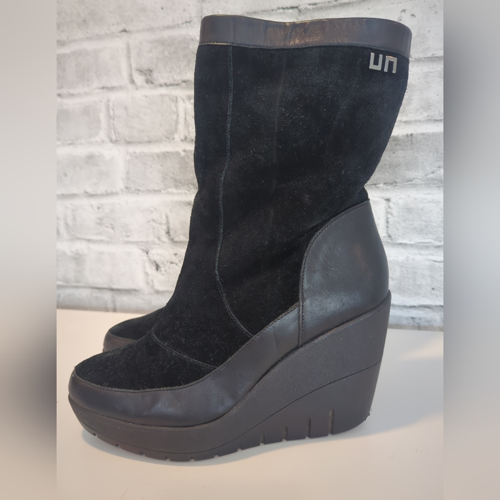 United Nude Fur-Lined Wedge Boots – Black – EU 41
